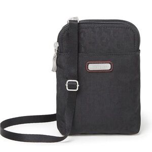 Baggallini Take Two Bryant RFID Crossbody Black Cheetah Emboss